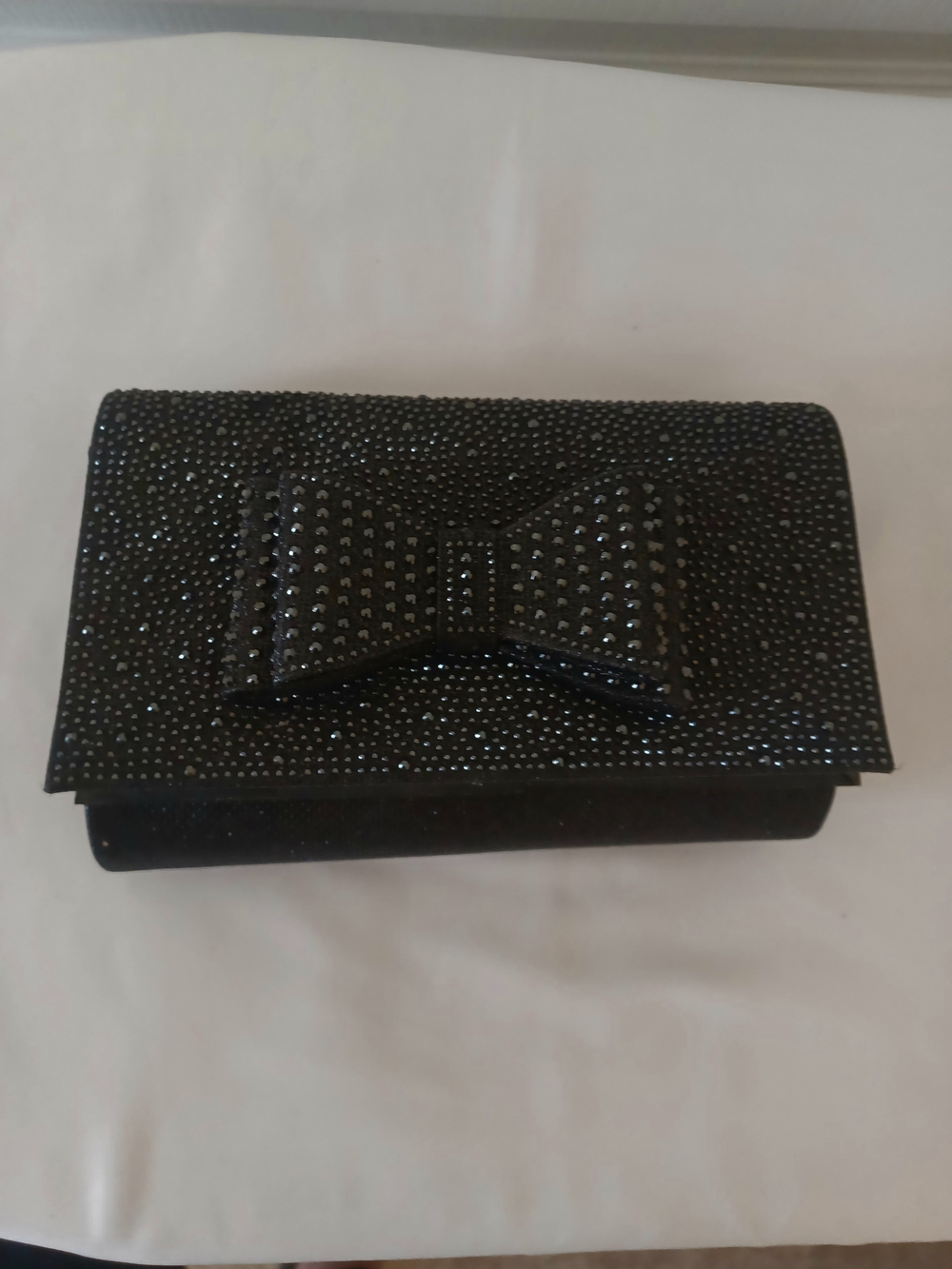 Black Bow Accent Evening Clutch